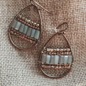 Light Blue beaded earrings.
